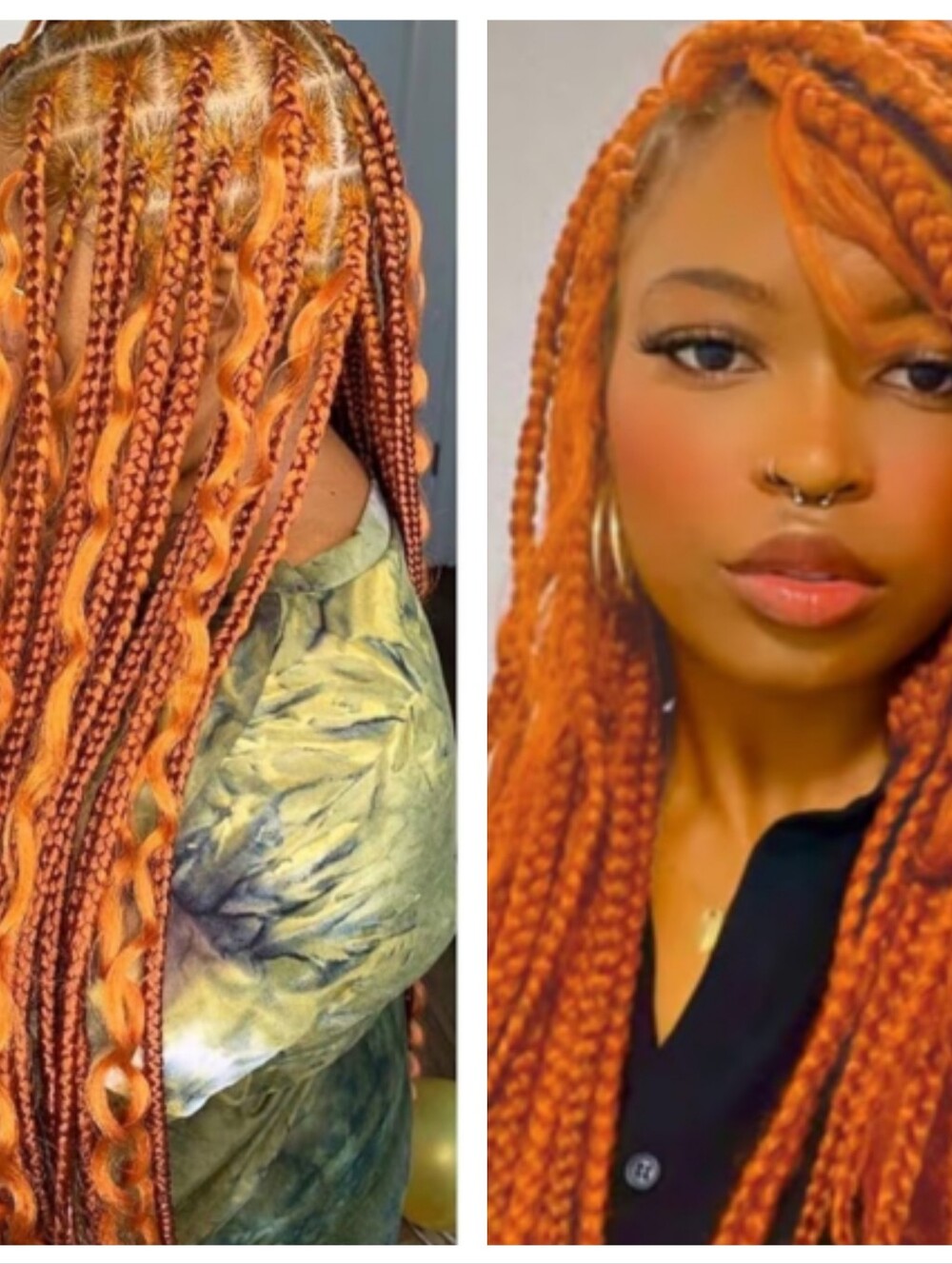 Orange Pre-stretched Synthetic Braiding Hair Yaki 28" Twists Crochet Colored New